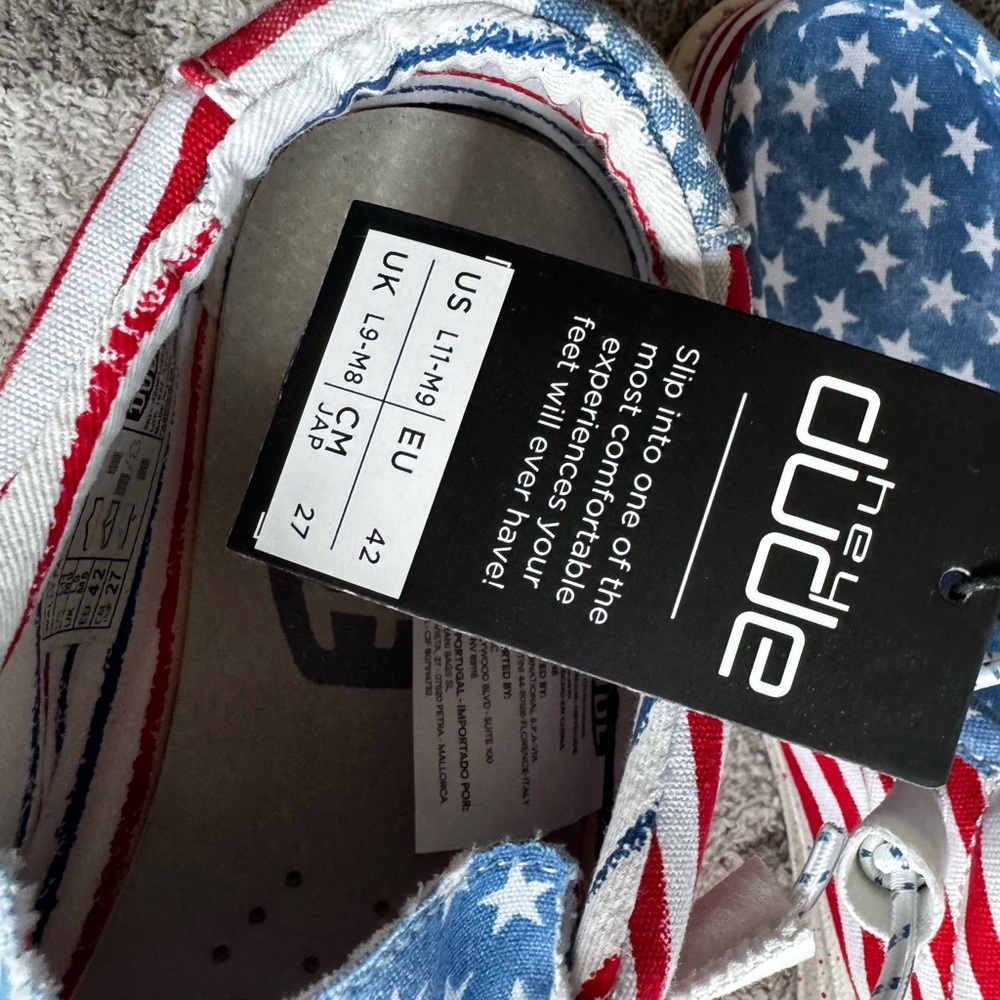 Hey Dude wally patriotic star and stripes Men 9 NWT - Picture 8 of 8